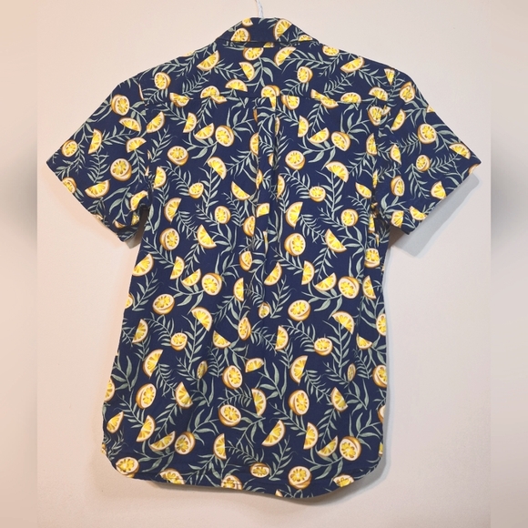 Kids London prodigy kids 10 100% cotton shortsleeved button up lemon shirt - Picture 4 of 7